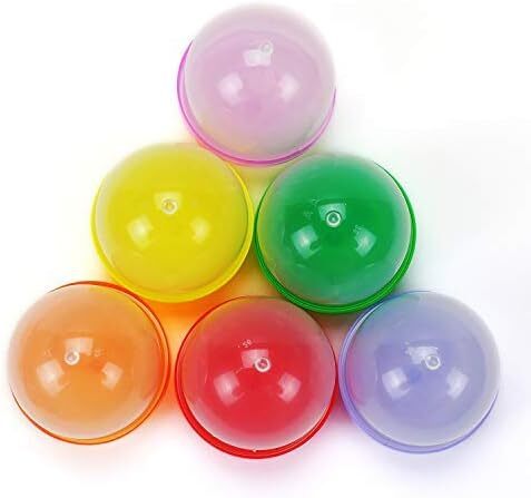 2” Frosty-Clear Acorn Capsules 30 Pcs Assorted Colors Plastic Capsules for Toys