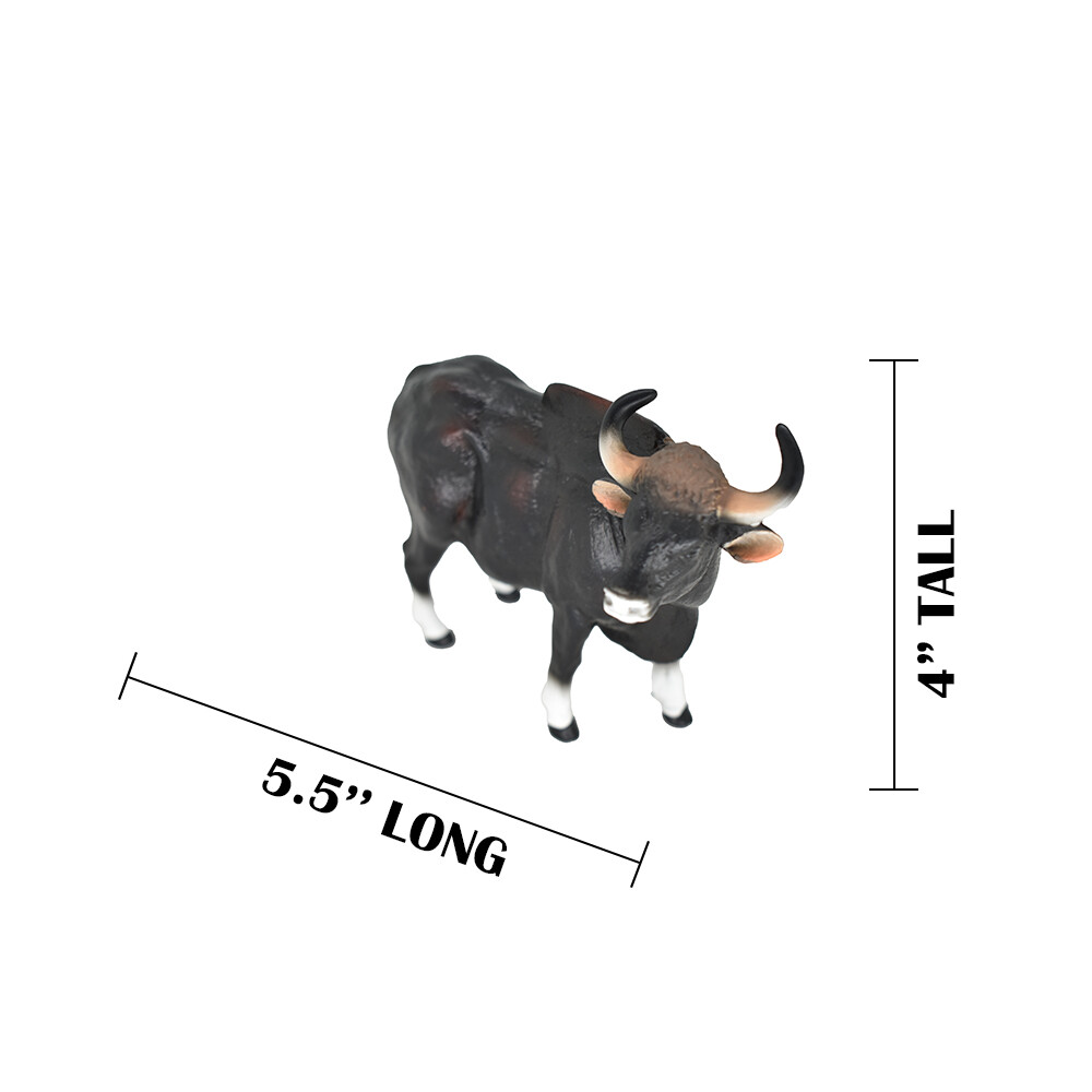 Gaur Bull Realistic Toy Model Plastic Replica Animal, Kids Gift 5.5″ M117