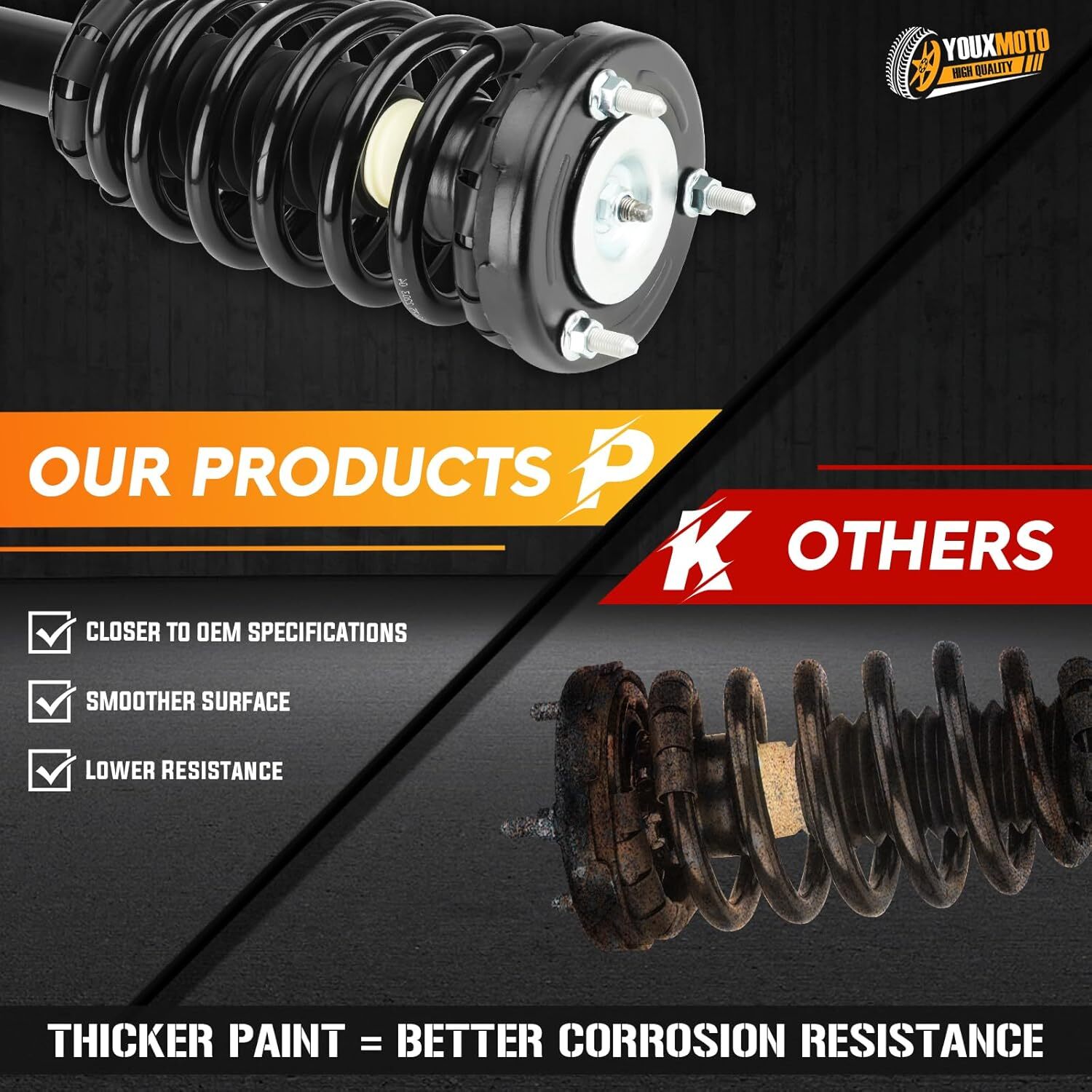 172281 Front Complete Struts Shock Absorbers Compatible with Hyundai Azera
