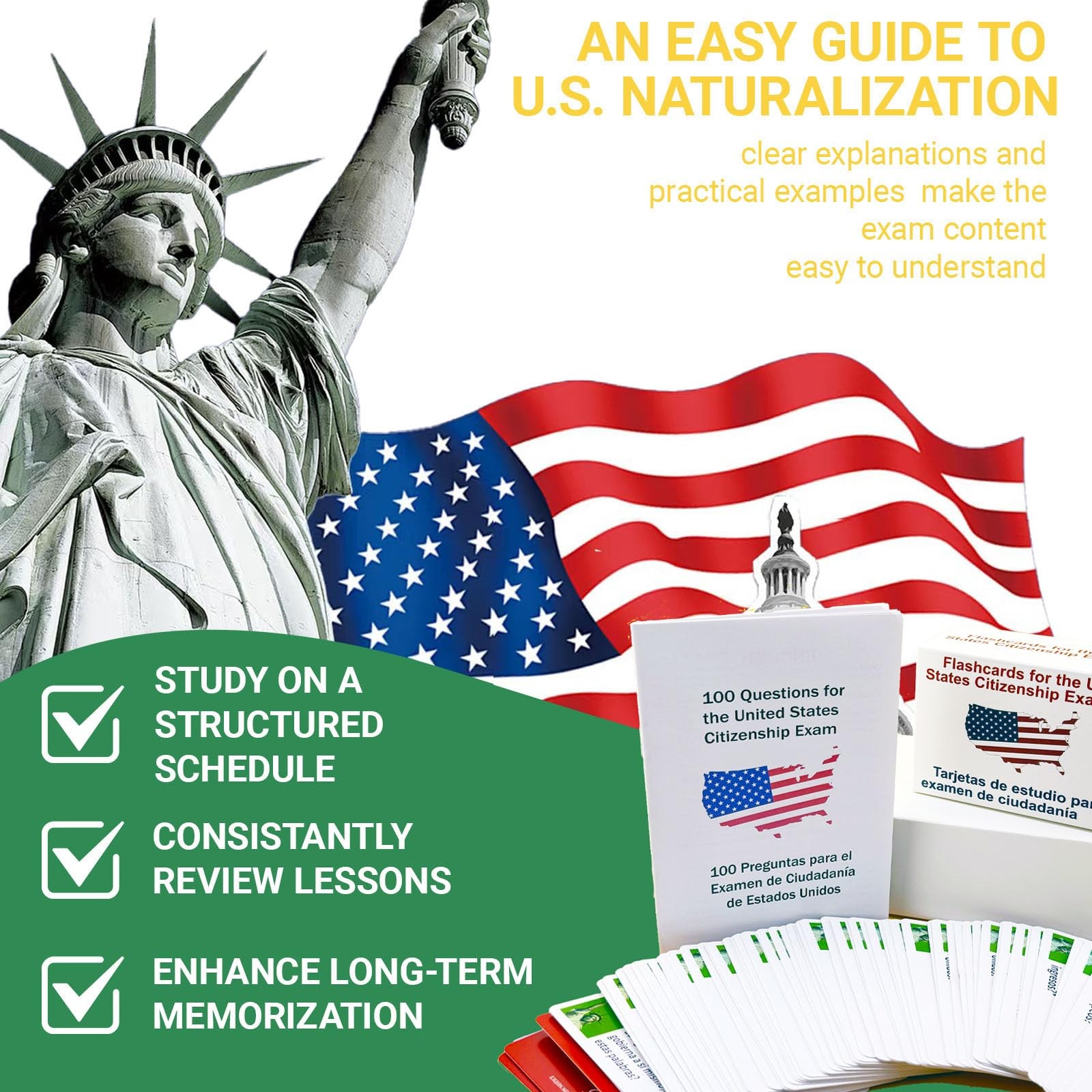 Tarjetas para La Ciudadania 2026 De Las 100 Preguntas，U.S. Citizenship Flash …