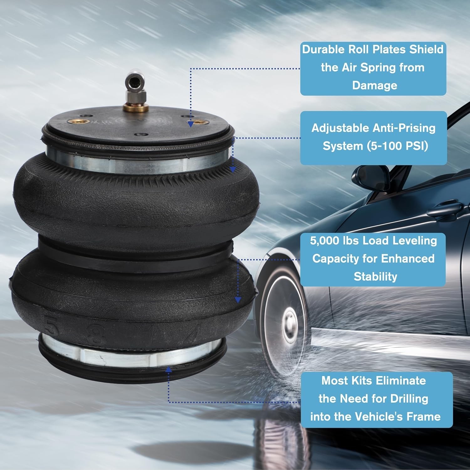 TOPICK Rear Air Bags Suspension Kit for 2019-2026 Chevrolet Chevy Silverado G…