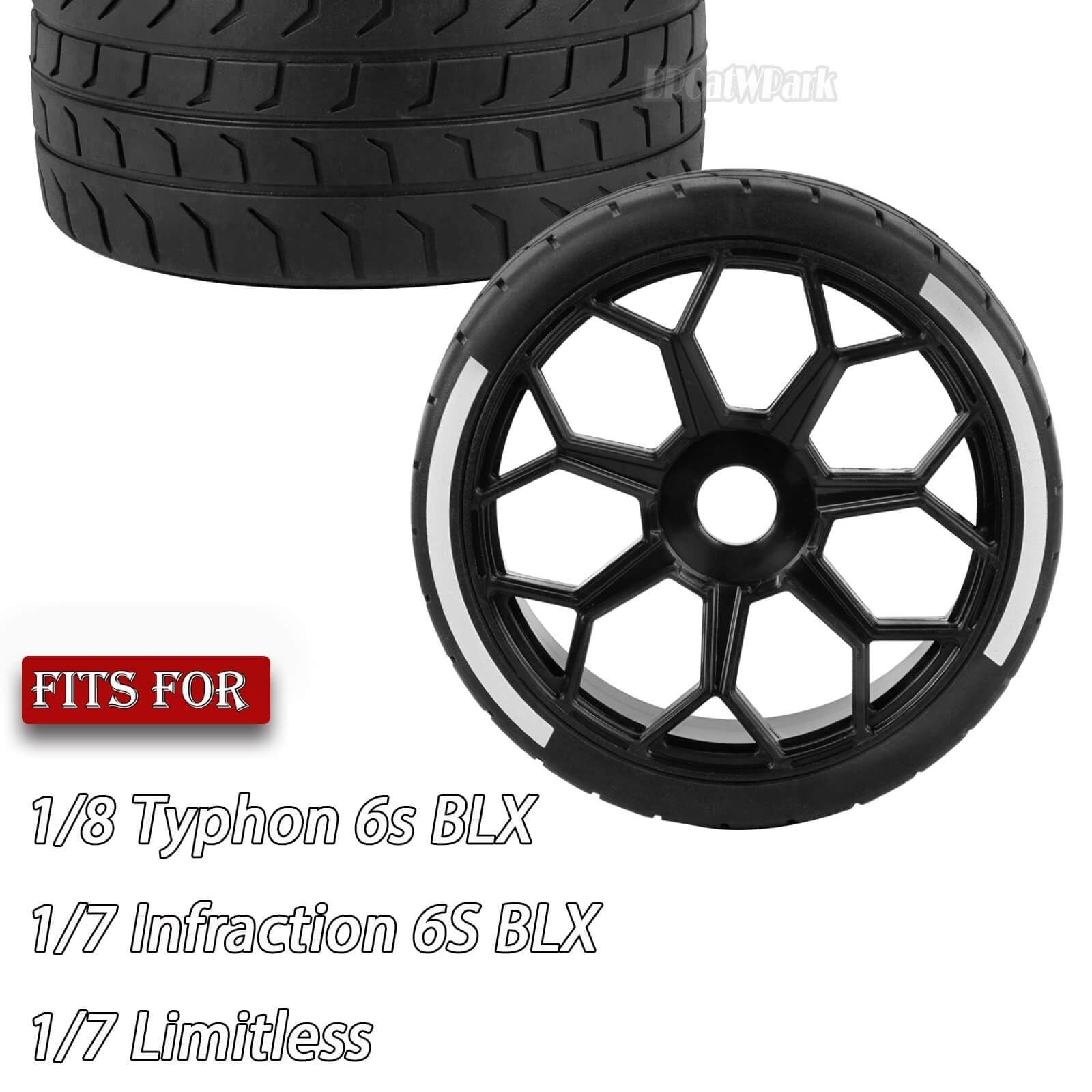 RC Highway Tires Wheel for 1/8 Typhon 6s BLX,1/7 Infraction 6S BLX,Limitless,…
