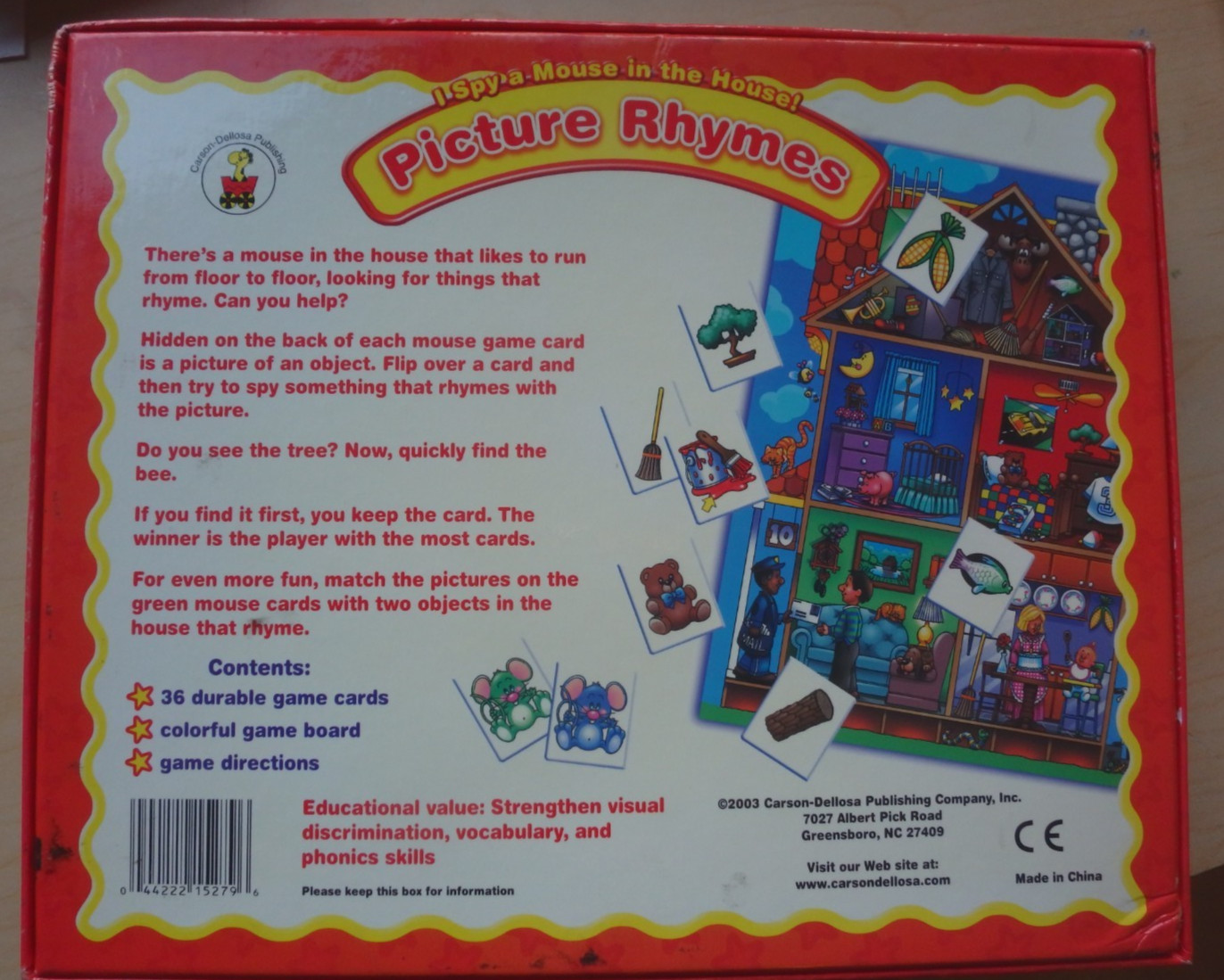 Picture Rhymes I Spy A Mouse in the House Game Excellent Very good condition