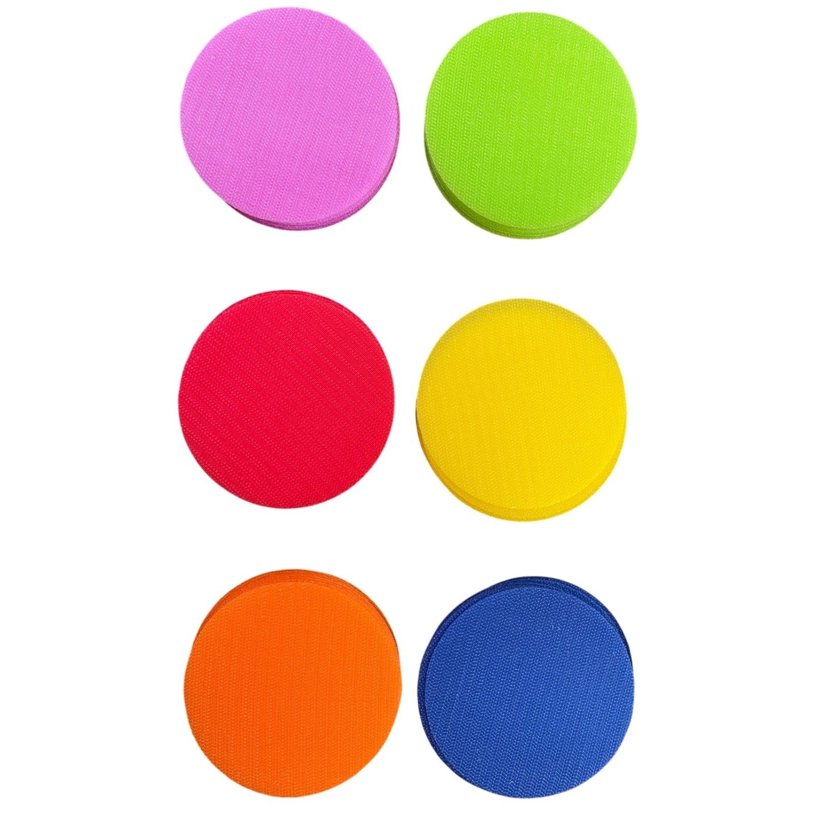 72 Pcs 4 Inch Carpet Spot Markers 9 Bright Colors Hook/Loop Floor Circles NEW