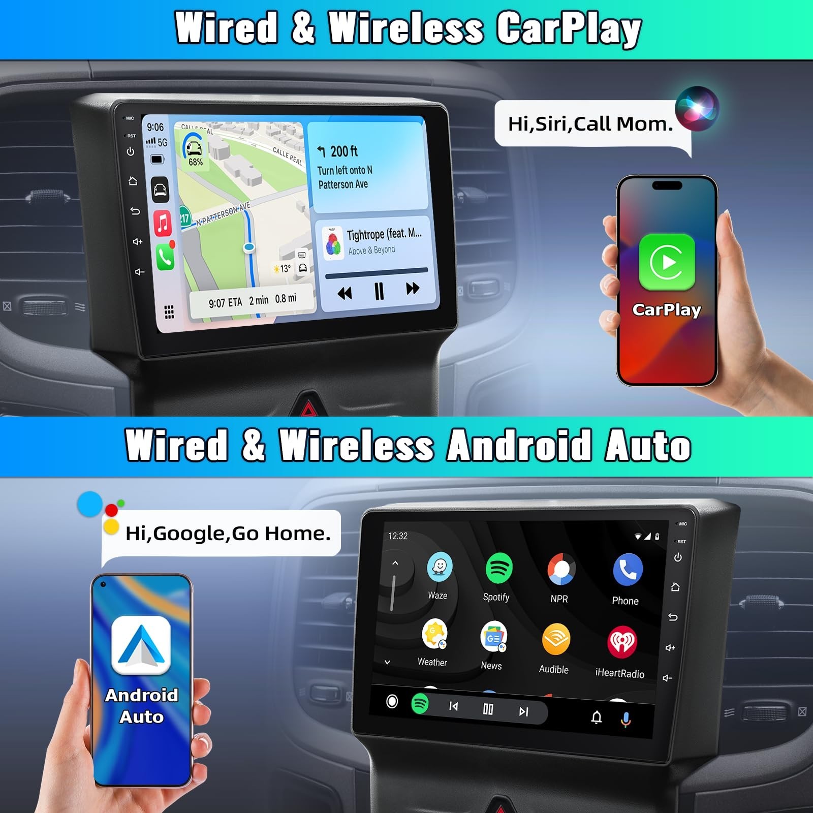 Car Radio Upgrade for Dodge RAM 1500 2500 3500 2013 2014 2015 2016 2017 2018 …