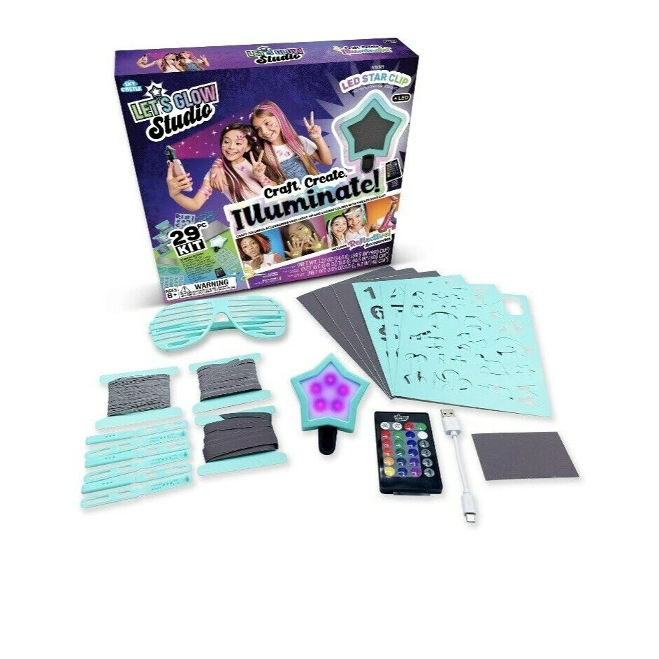 LetsGlow Studio DIY Arts and Crafts Glow Kit Includes 16 Color LED Light