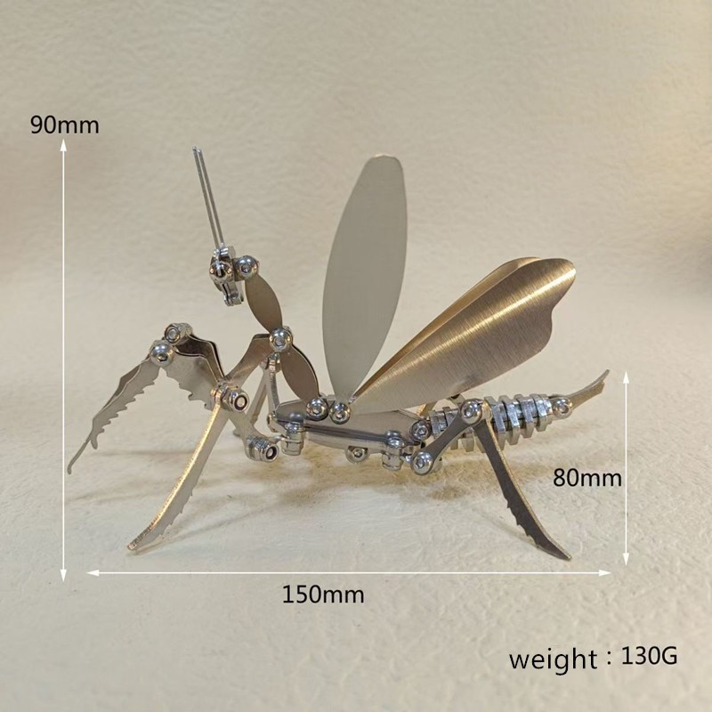 Mantis model screw puzzle 3D model stainless steel assembled finished toy