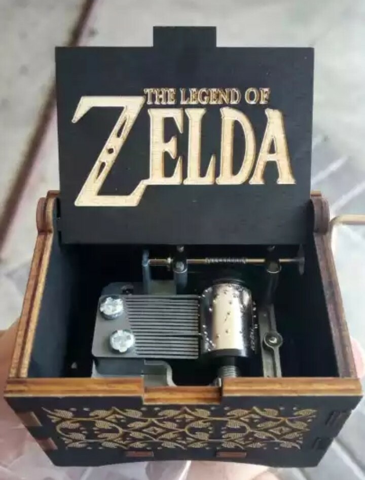 Zelda Vintage Antique Music Box With Crank Melody From The Video Game