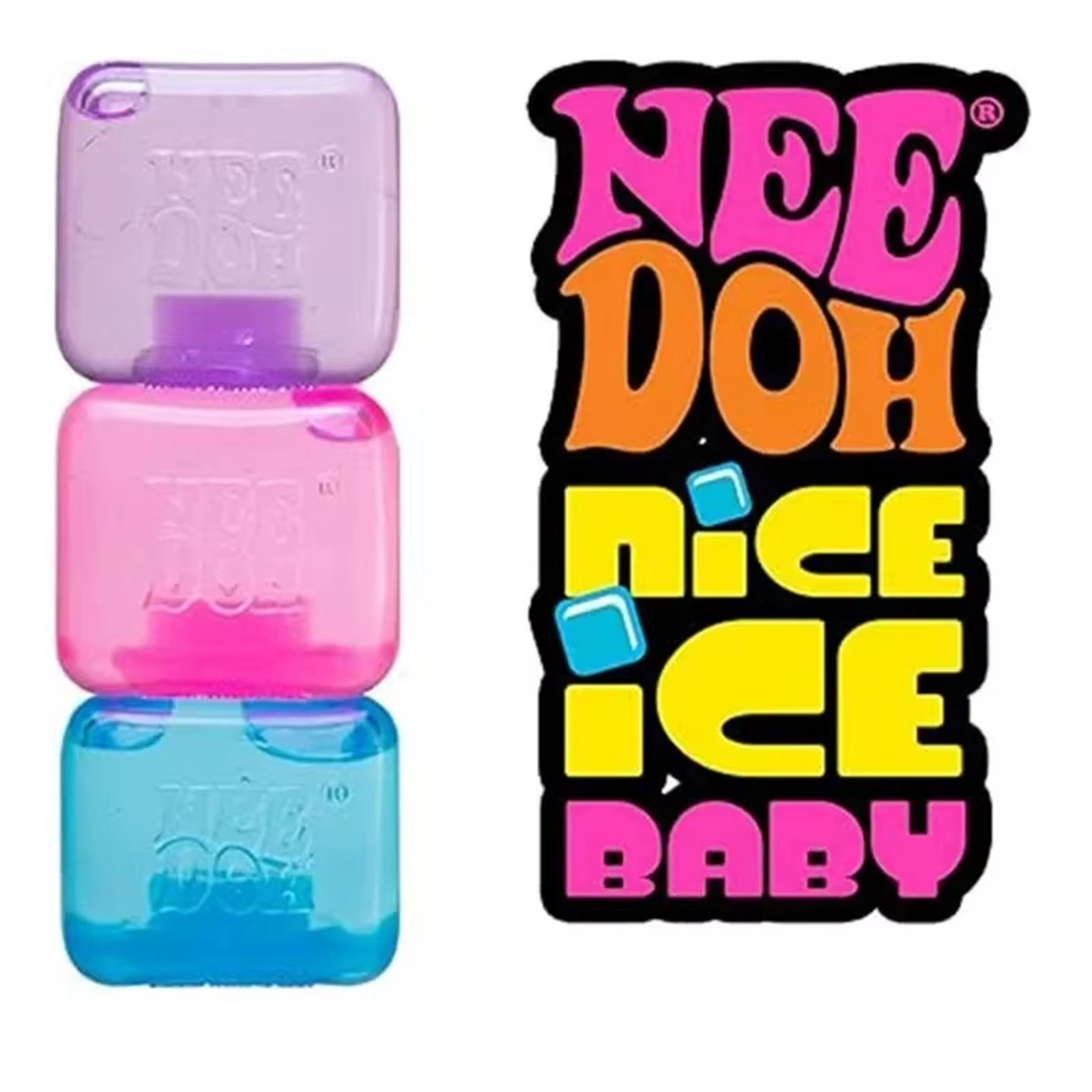 🔥NeeDoh Nice Ice Baby Sensory & Stress Super Solid Squeeze Toy 1.25″ PINK NWT🔥