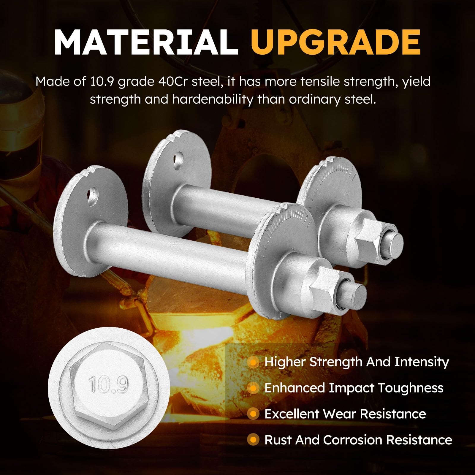 Upgrade Alignment Camber Adjust Bolt Kit 10.9 Grade for 3/8 in