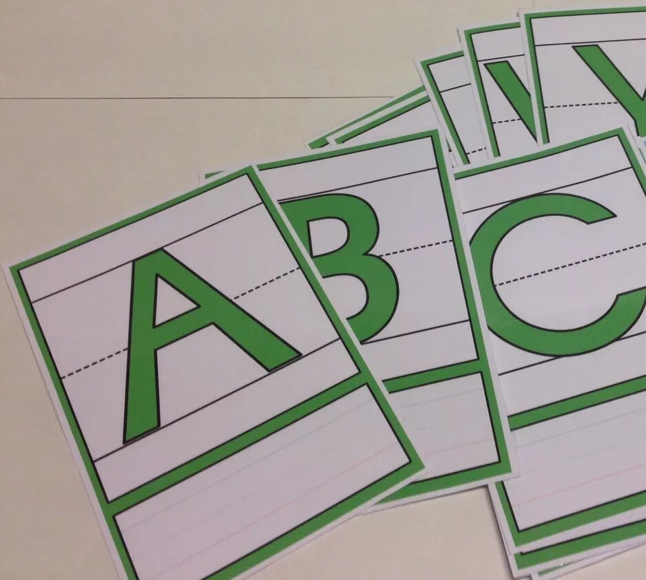 Alphabet letters Cards – Playdoh wipe-n-write – Laminated card set Preschool