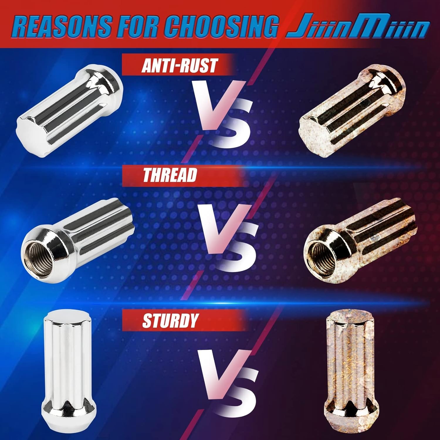 Chrome Locking Lug Nuts M14x2 7 Spline Tuner Lug Nut Kit 24pcs Chrome Lug Nuts