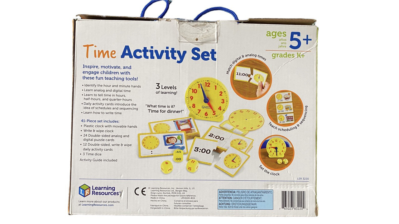 Learning Resources Time Activity Set – 41 Pieces, Ages 5+ Teaching Clocks