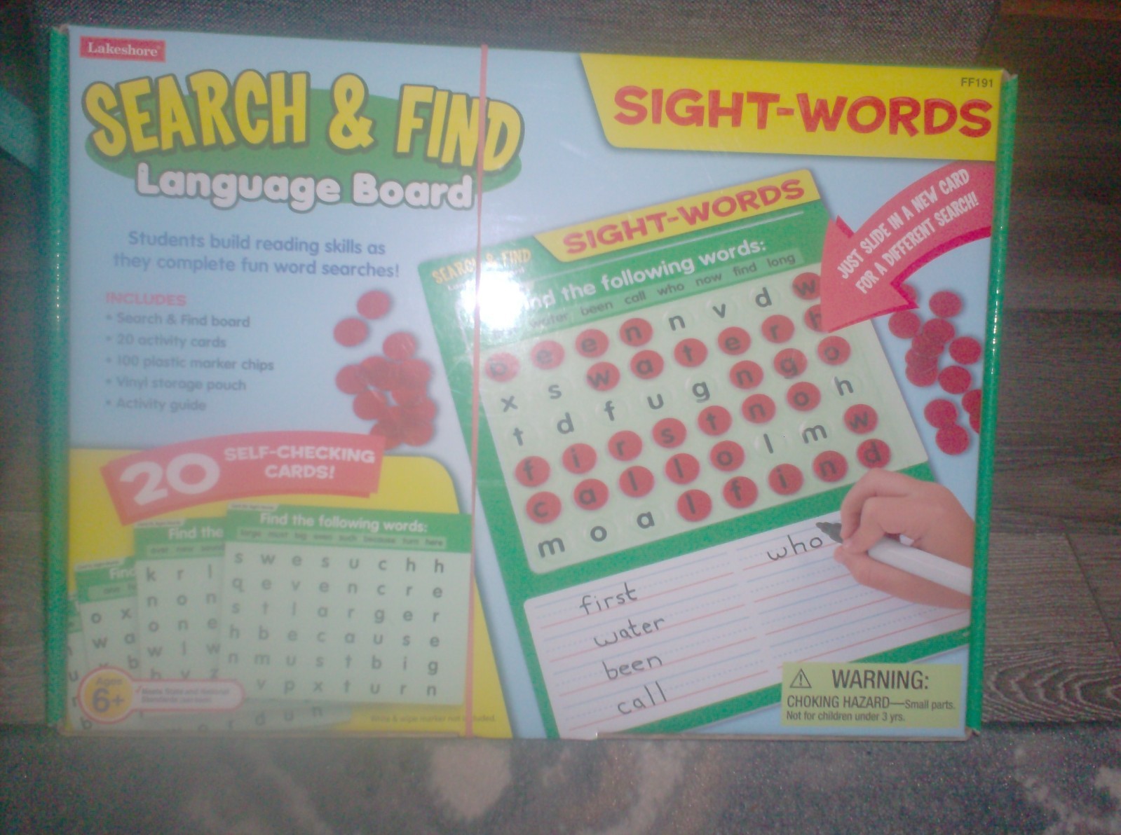 LAKESHORE SEARCH & FIND LANGUAGE BOARD SIGHT WORDS NEW