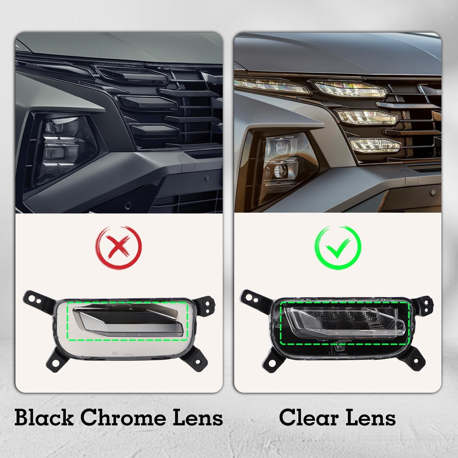 RH Black Clear Trim Single-Projector DRL Headlights Compatible With 2025 Hyun…