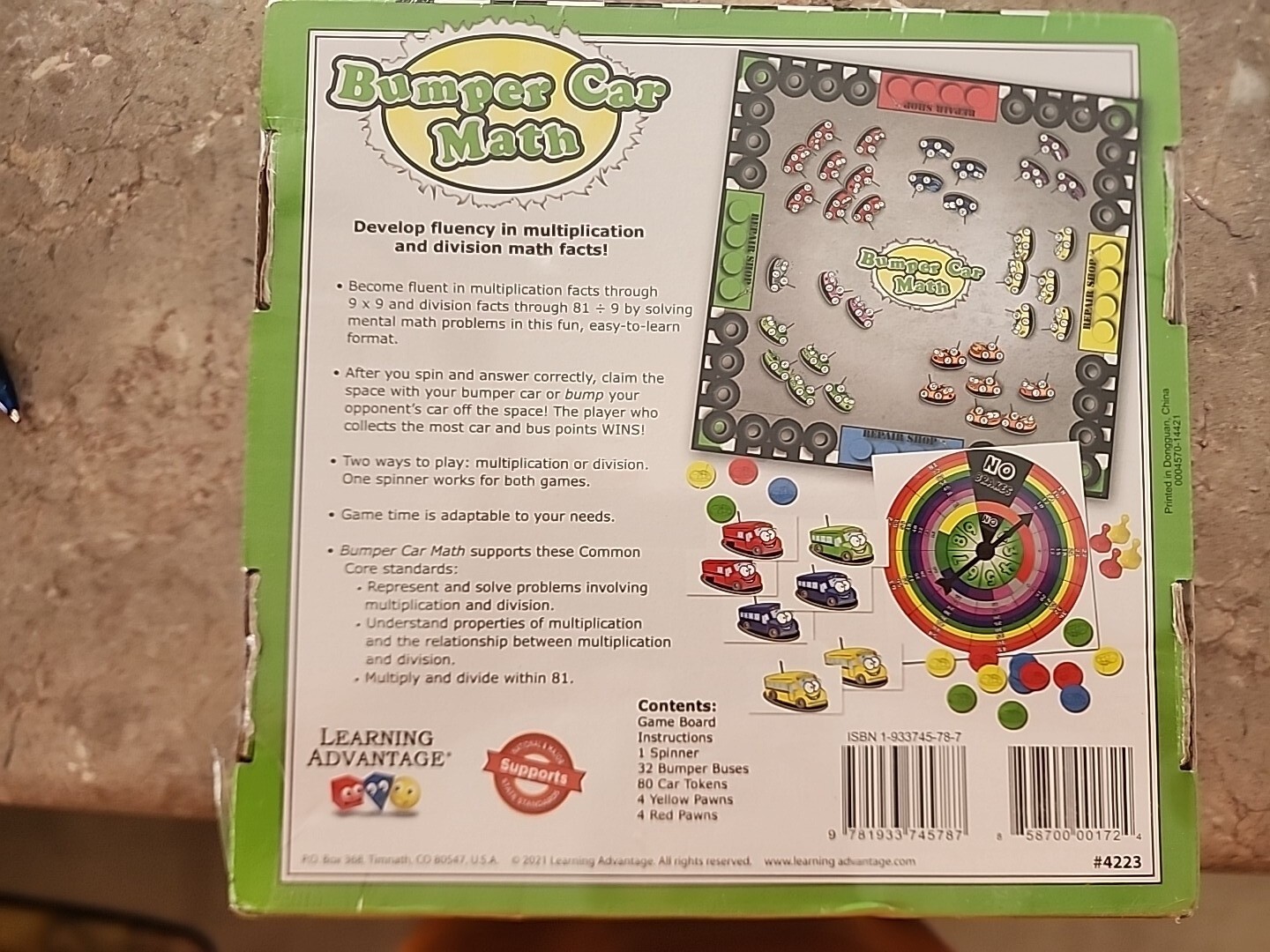 Wiebe Carlson Bumper Car Math Game Multiplication Division Grades 3 – 12 WCA4223