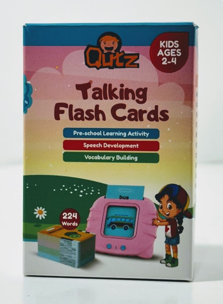 Qutz Talking Flash Cards Learning Toy – 224 Words Educational Vocabulary Builder