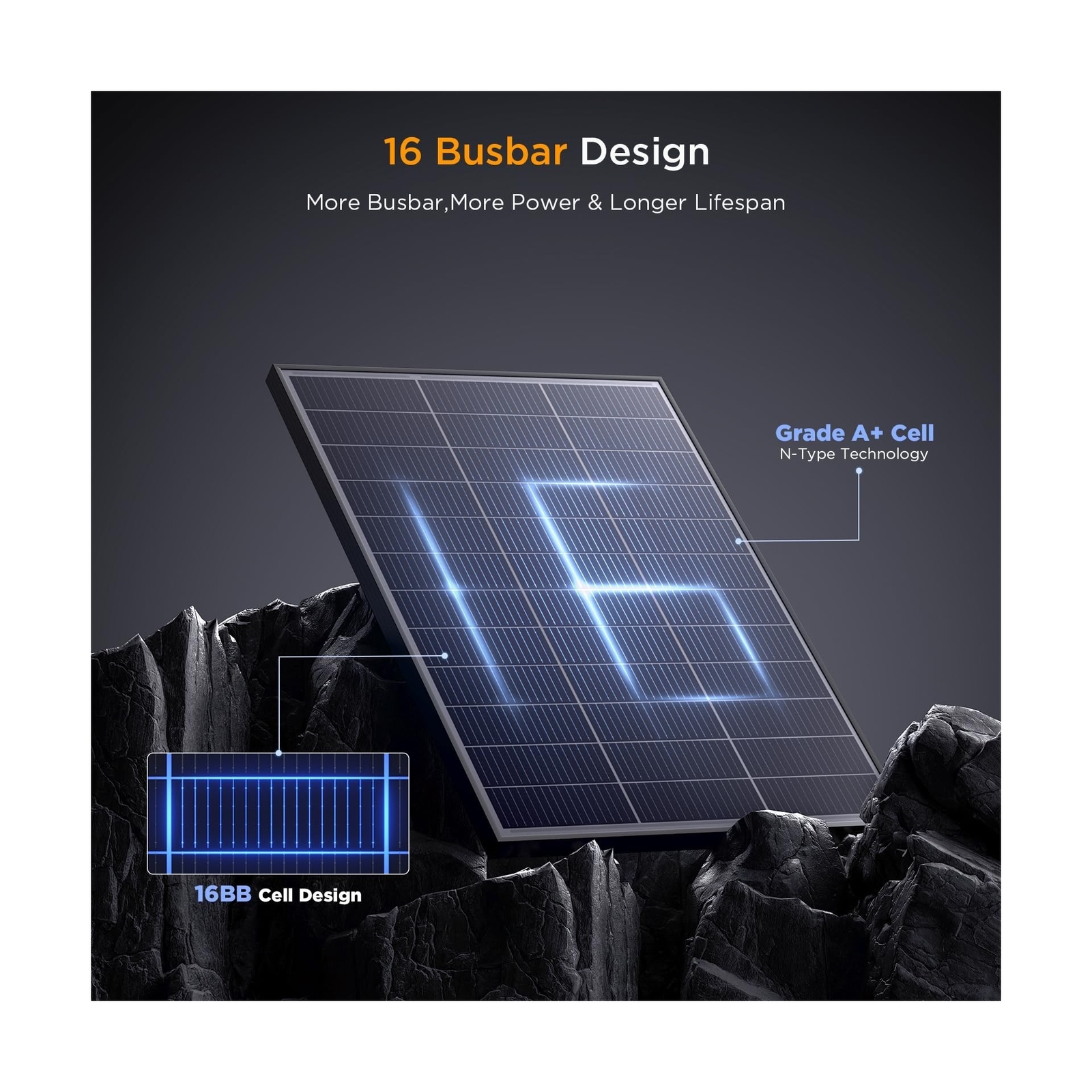 N-Type 16BB 400 Watt Solar Panel, 4Pcs 100W 12V Monocrystalline Solar Panels,…