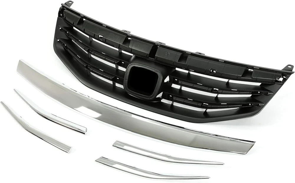 Chrome Front Bumper Grille Grill Compatible with 2011-2012 Honda Accord