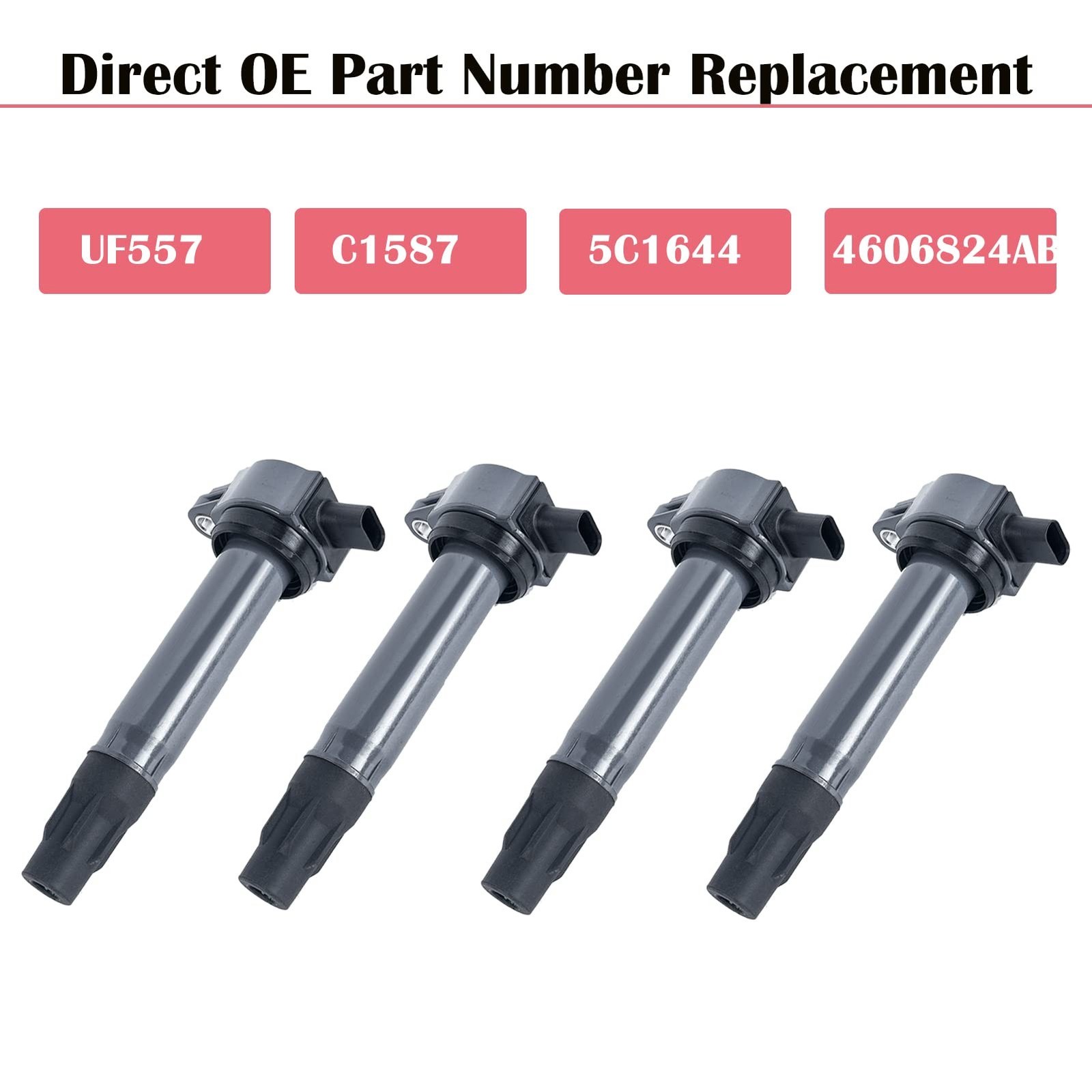 Set of 4 Ignition Coil Pack and Spark Plugs Fits for Jeep Patriot Compass Dod…