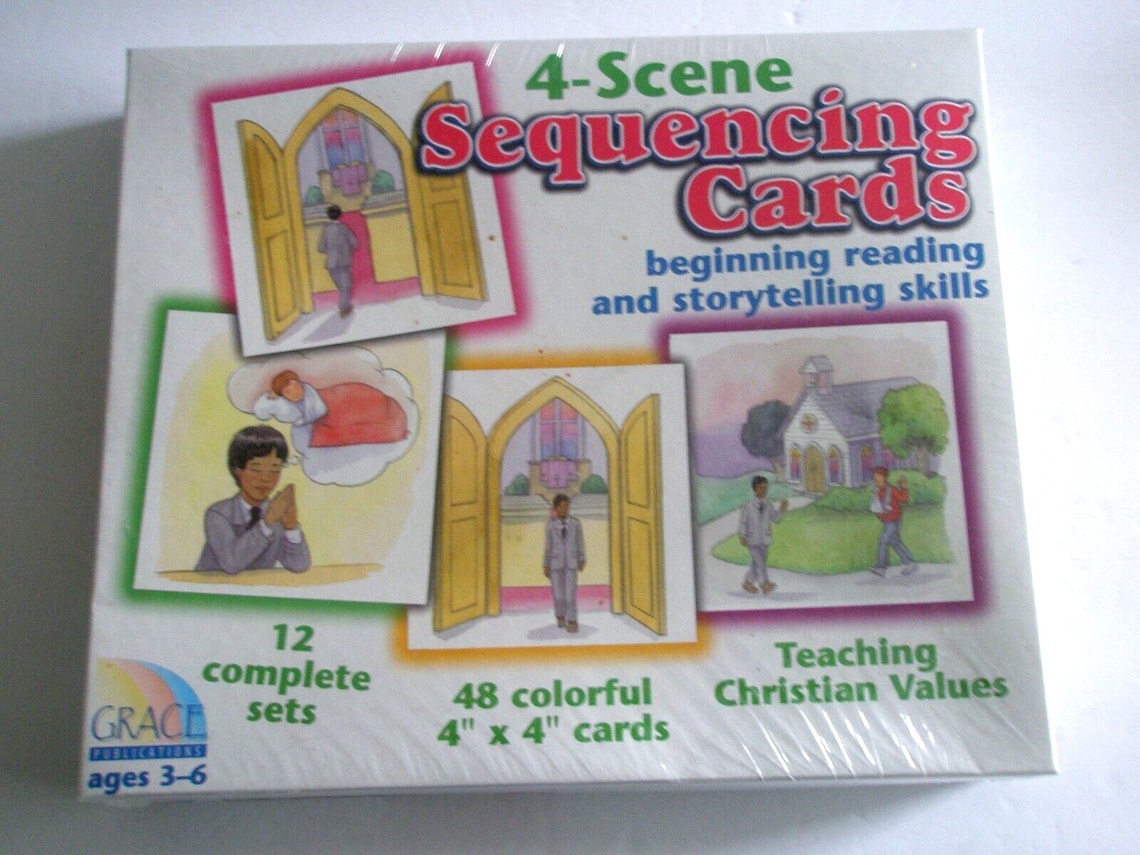 4 Scene Sequencing Cards Homeschool Christian Values Grace Publications New CE