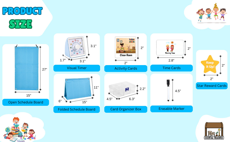 Visual Schedule for Kids with Visual Timer | Reward Chore Chart for Kids Autism