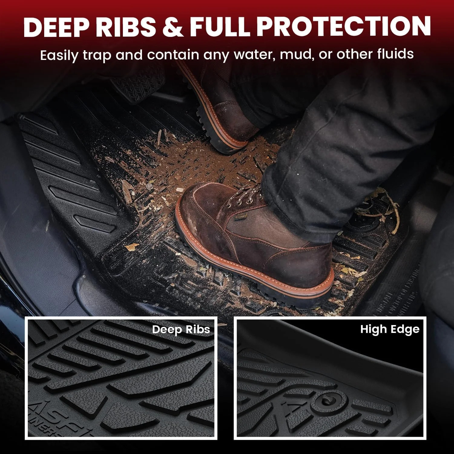LASFIT Floor Mats 2014-2018 for Chevrolet Chevy Silverado/GMC Sierra 1500 Only C