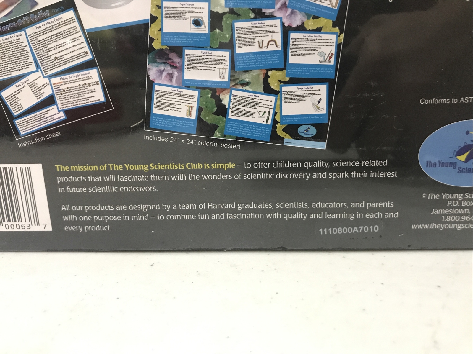 Young Scientists Club Science-Art Fusion Crystals Kit New Sealed Ages 5+ New