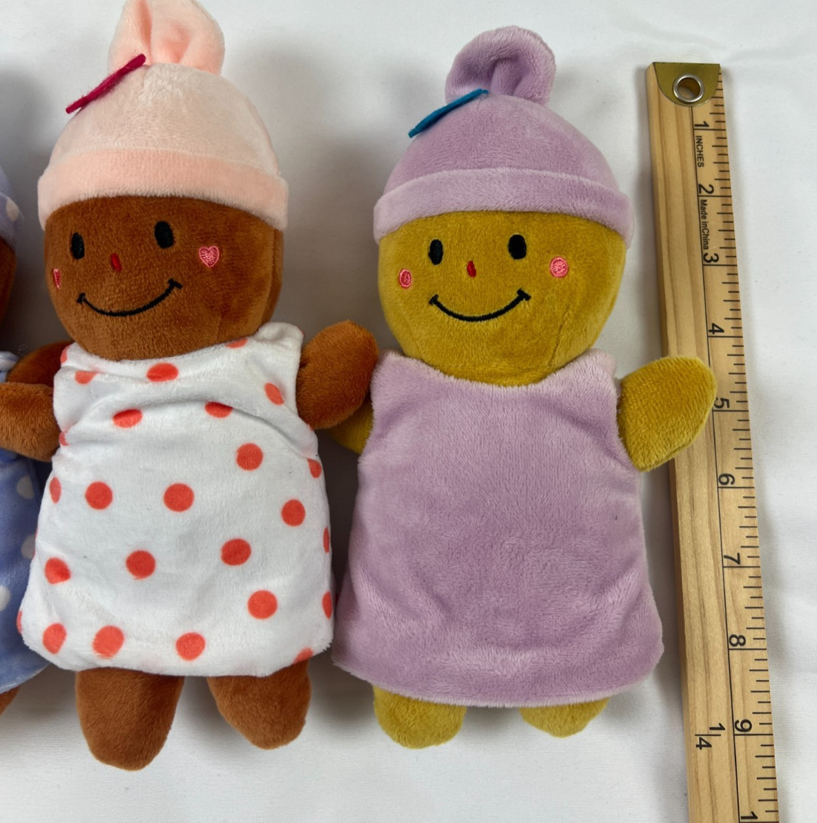 Culturally Diverse Soft Plush 9″ Dolls Set Interchangeable Clothing (not hats)