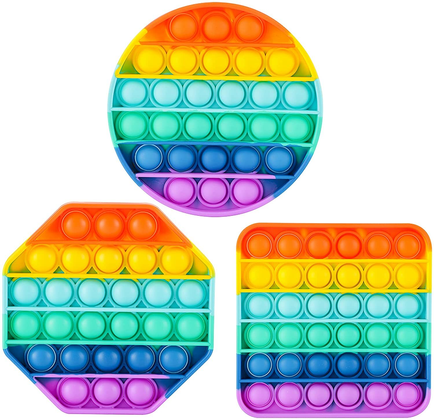 Pop Push Fidget Toy Bubble Sensory Stress Relief Kids Family Games Square Game