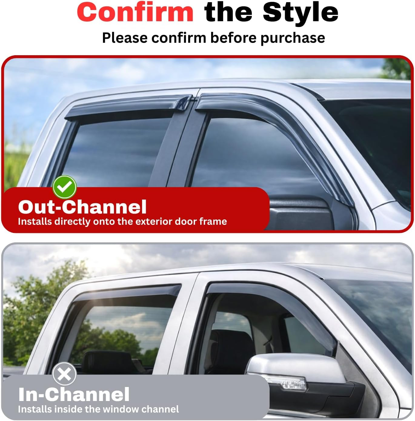Rain Guards for 1999-2006 Chevrolet Silverado/Gmc Sierra 1500/2500HD/3500HD Exte