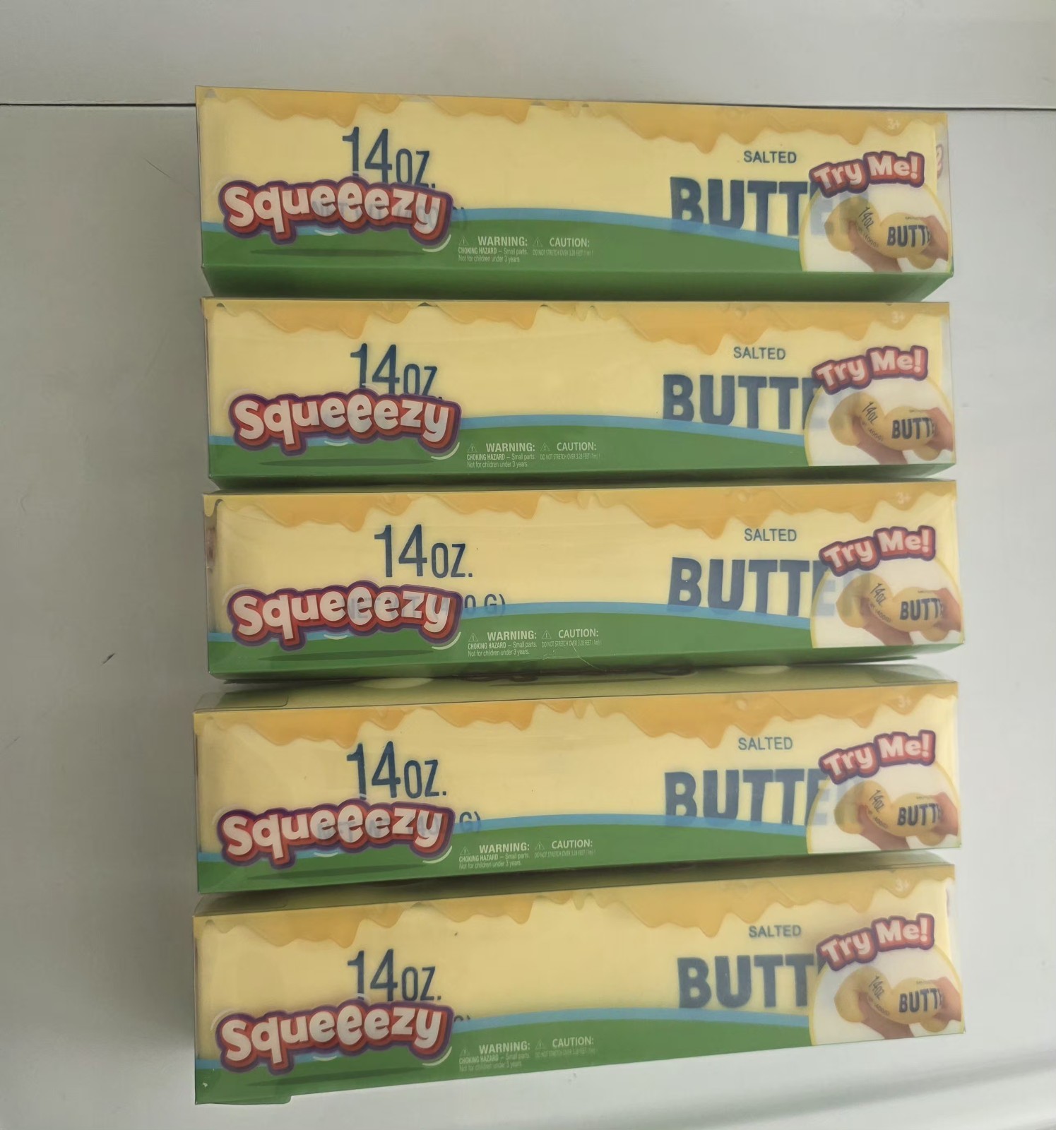 (5) NEW Sunny Days Viral Squeezy Butter Squishy Toy Stress Relief LOT OF 5