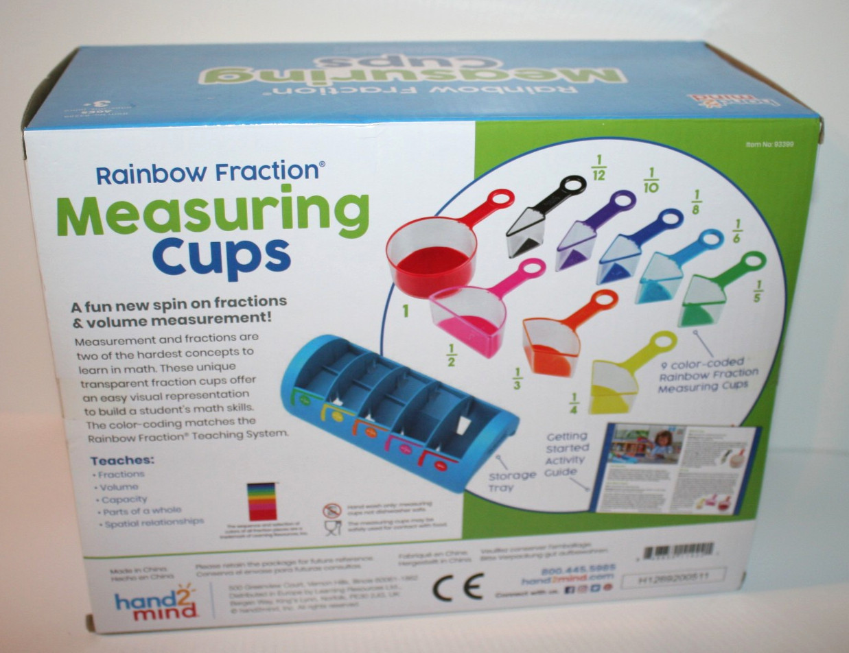 Hand2Mind Rainbow Fraction Measuring Cups Educational Cooking Math Homeschool