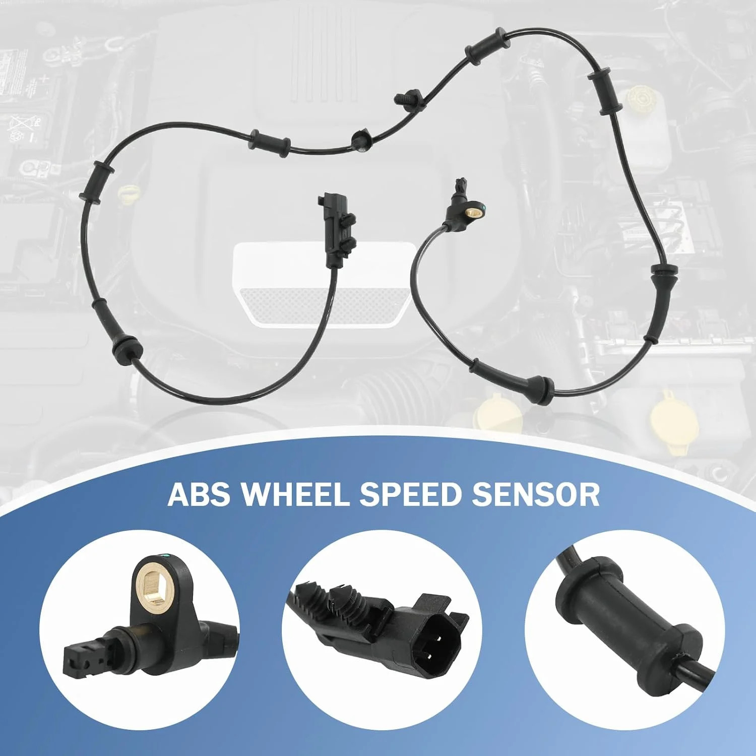 Front and Rear ABS Wheel Speed Sensor Replacement for Jeep Wrangler 3.6L 2012-20