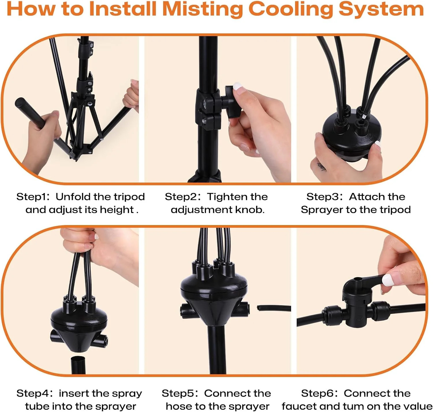 Standing Misters for Outside Patio Cooling, 5.3 FT Adjustable Stand Misting Syst