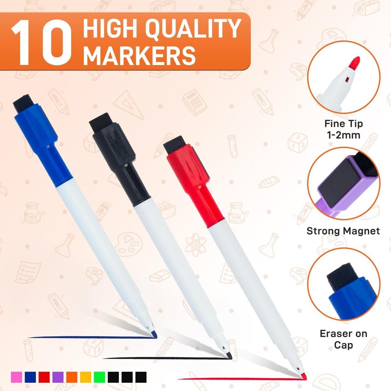 Magnetic Chore Chart for Kids Set of 3 with 10 Dry Erase Markers Personalized