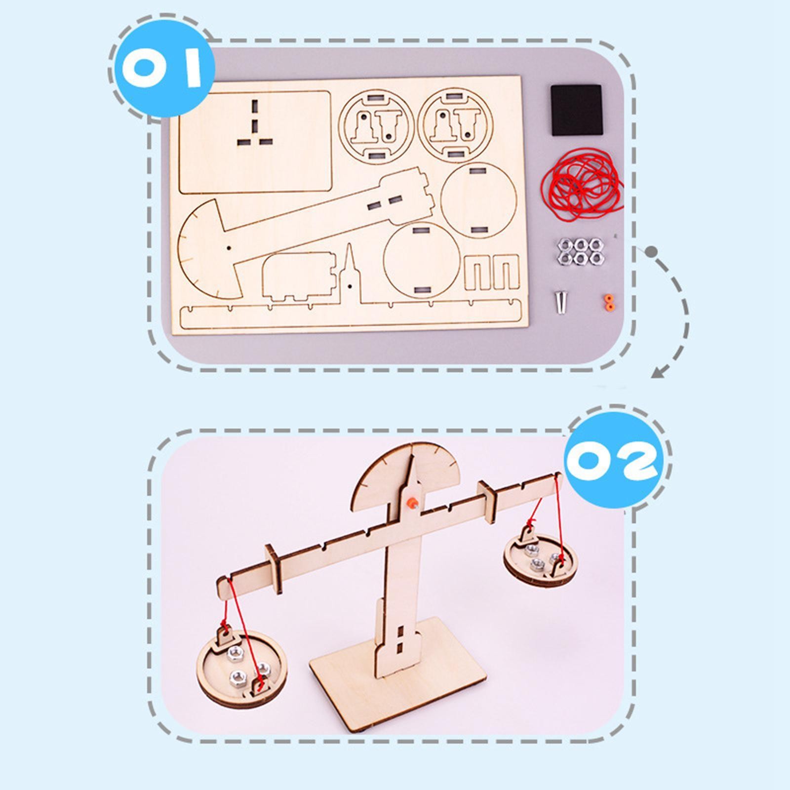 Wooden Balance Scale Kit DIY Educational Toy Learning Material Accessories