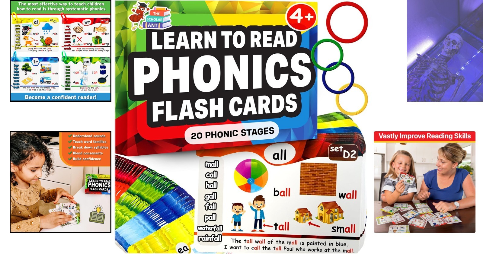 Learn to Read with 20 Phonic Stages – Educational Flash Cards for Ages 4-8