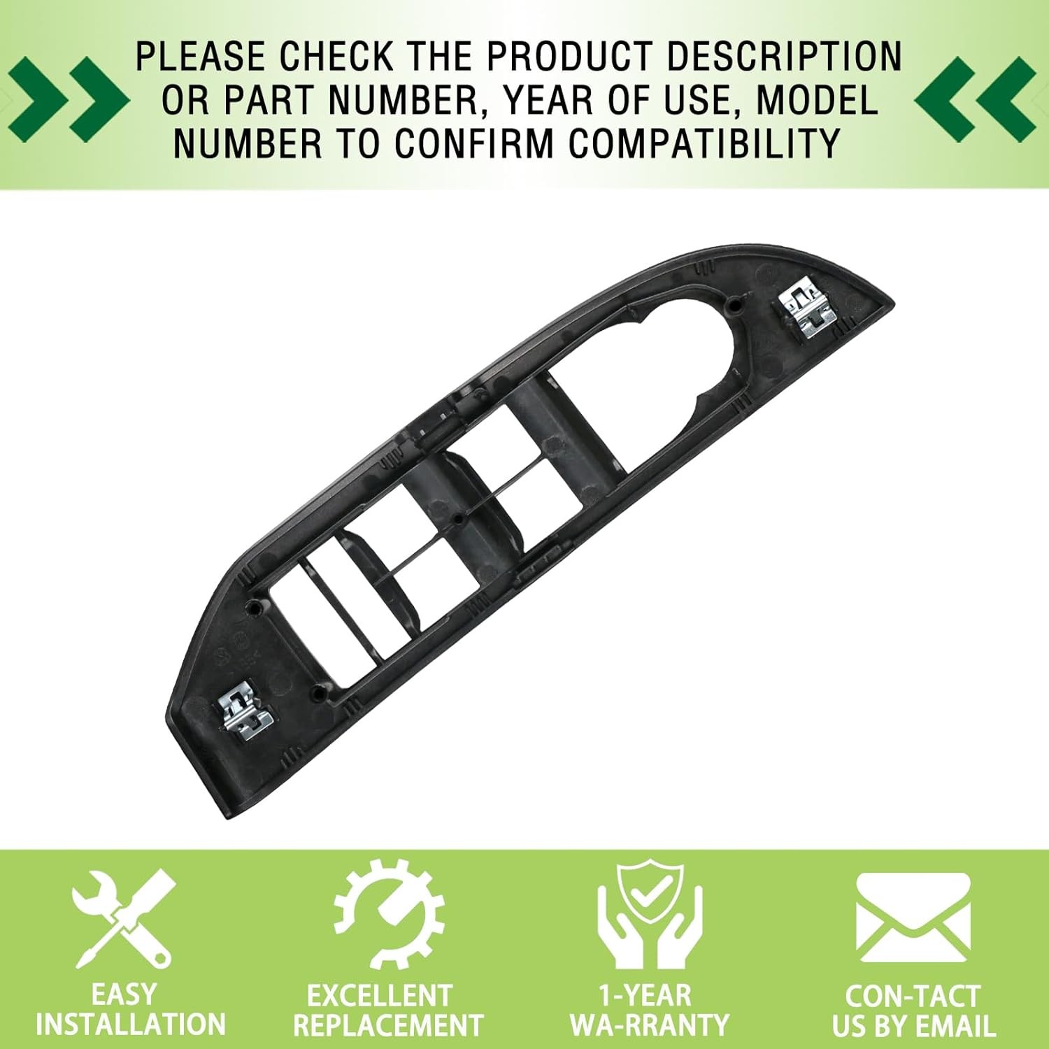 Front Left Driver Side Door Switch Bezel Cover Silver 2007-2009 Car Trim Panel