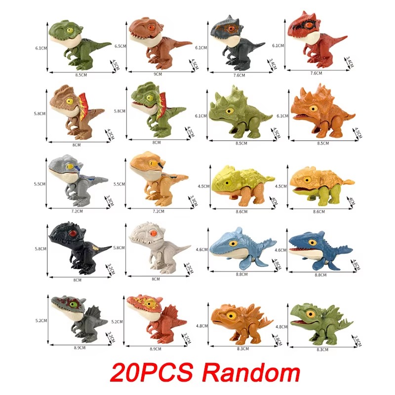 20/24Pc Finger Dinosaur Tricky Tyrannosaurus Model Biting Hand Dino Toy for Kids