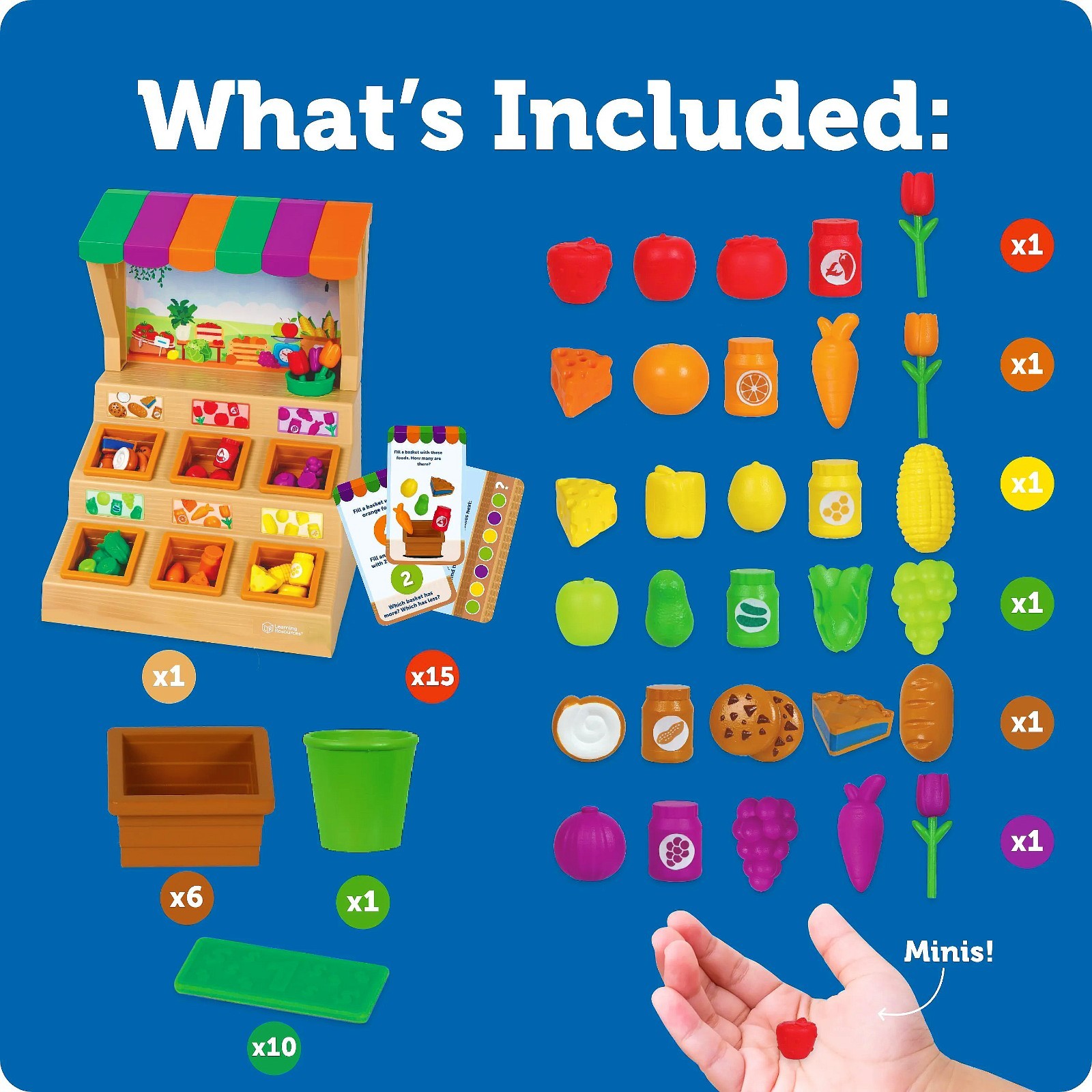Learning Resources Mini Farmstand Sorting Set 63Pcs Educational Colorful Fun Toy