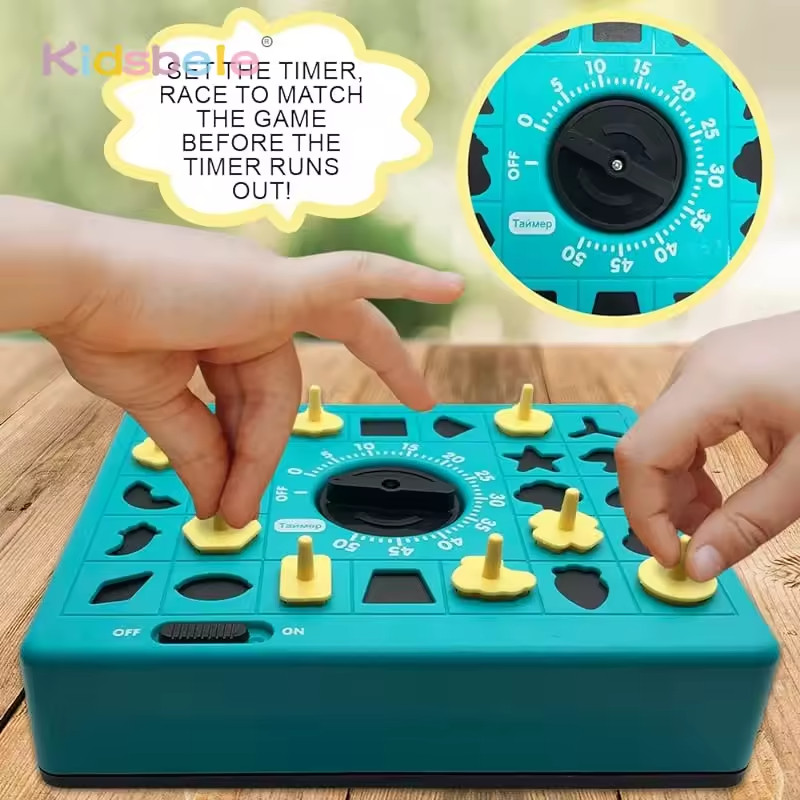 Pop Up Time Game Board Puzzle for Kids Shape Matching Educational Toy