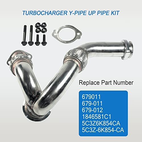 JDMSPEED New Turbocharger Y-Pipe Up Pipe Kit With Gasket Replacement For Ford