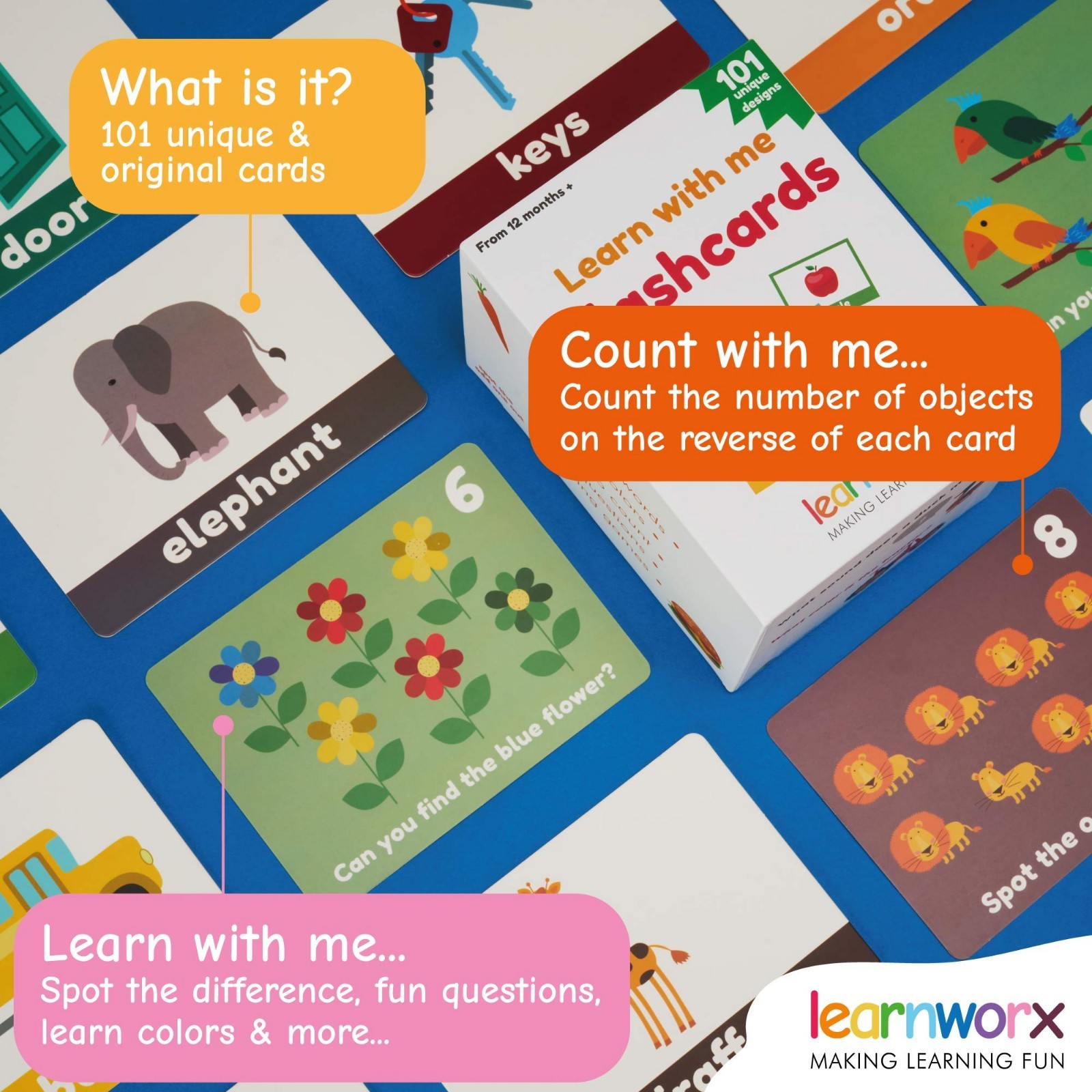 101 Baby Flash Cards for Toddlers 1-3 | First Words Learning Toys | Speech & Obj