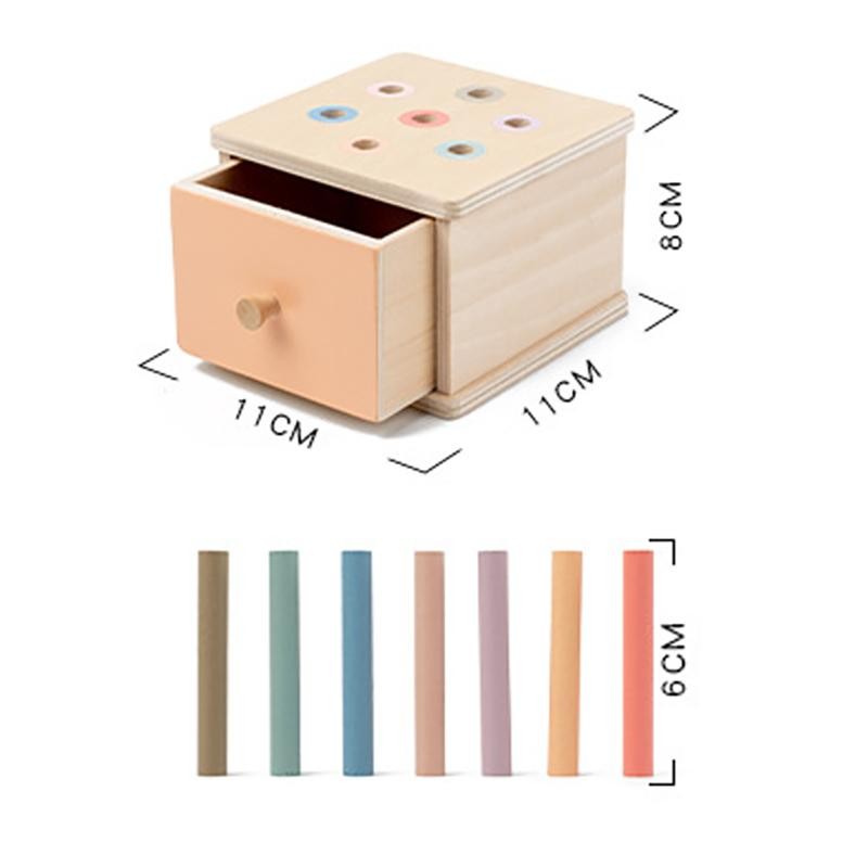 Montessori Wooden Sorting Blocks Color Shape Matching Educational Kids Early Toy