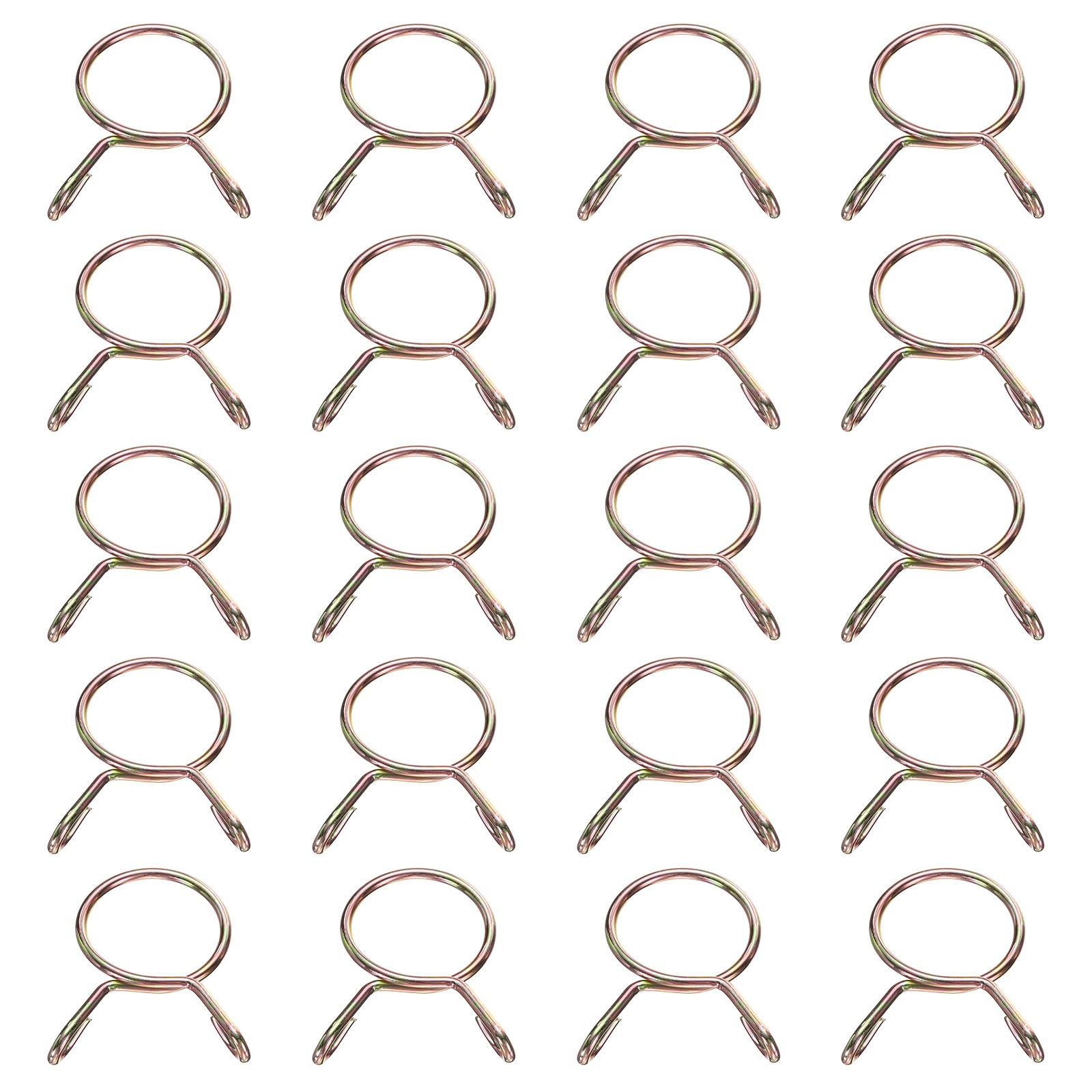 20Pcs 20mm ID 23.3mm OD Fuel Line Hose Clips 65Mn Spring Clips Clamps Gold