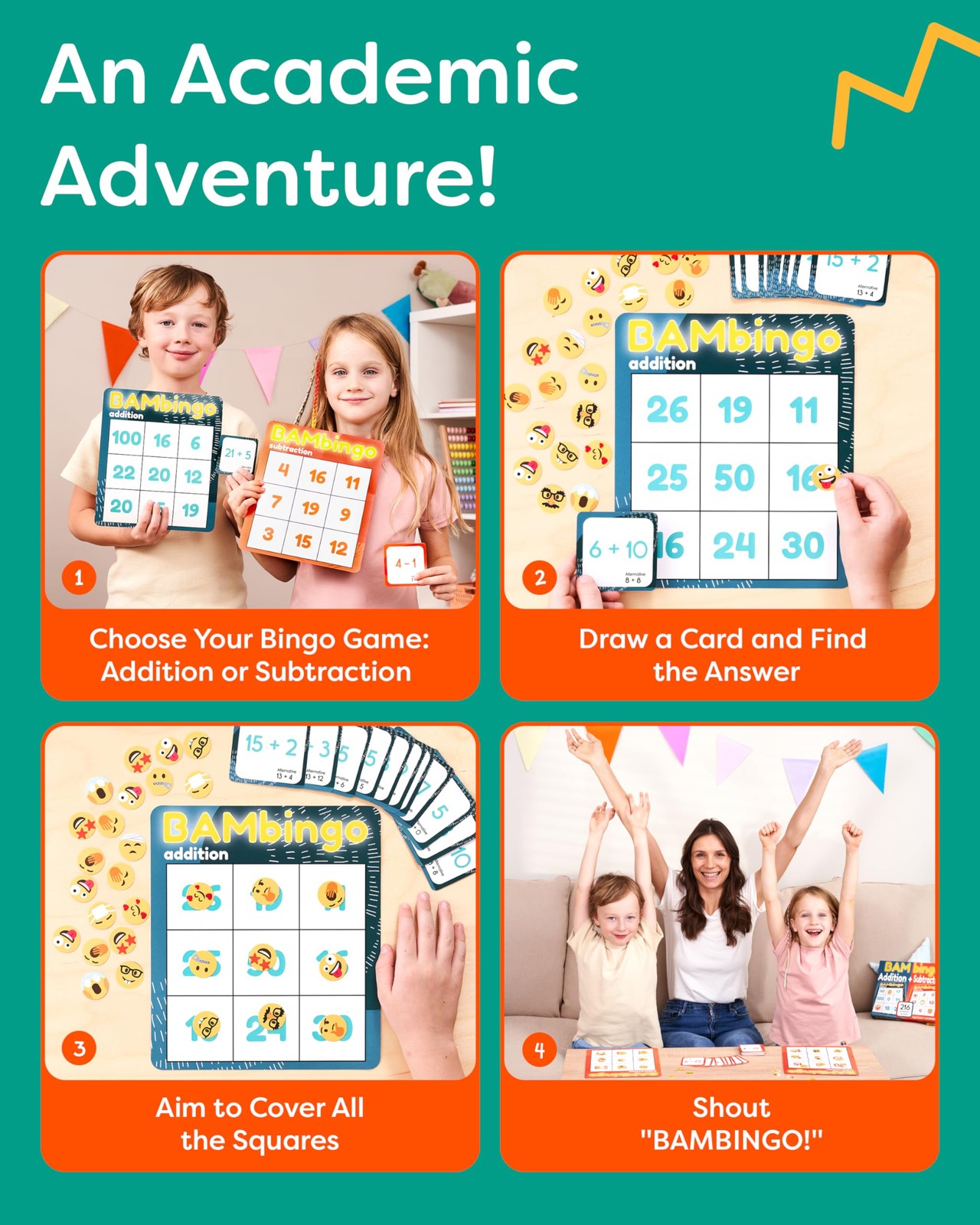 Addition and Subtraction Facts Bingo Game – 1st 2nd & 3rd Grade Educational M…