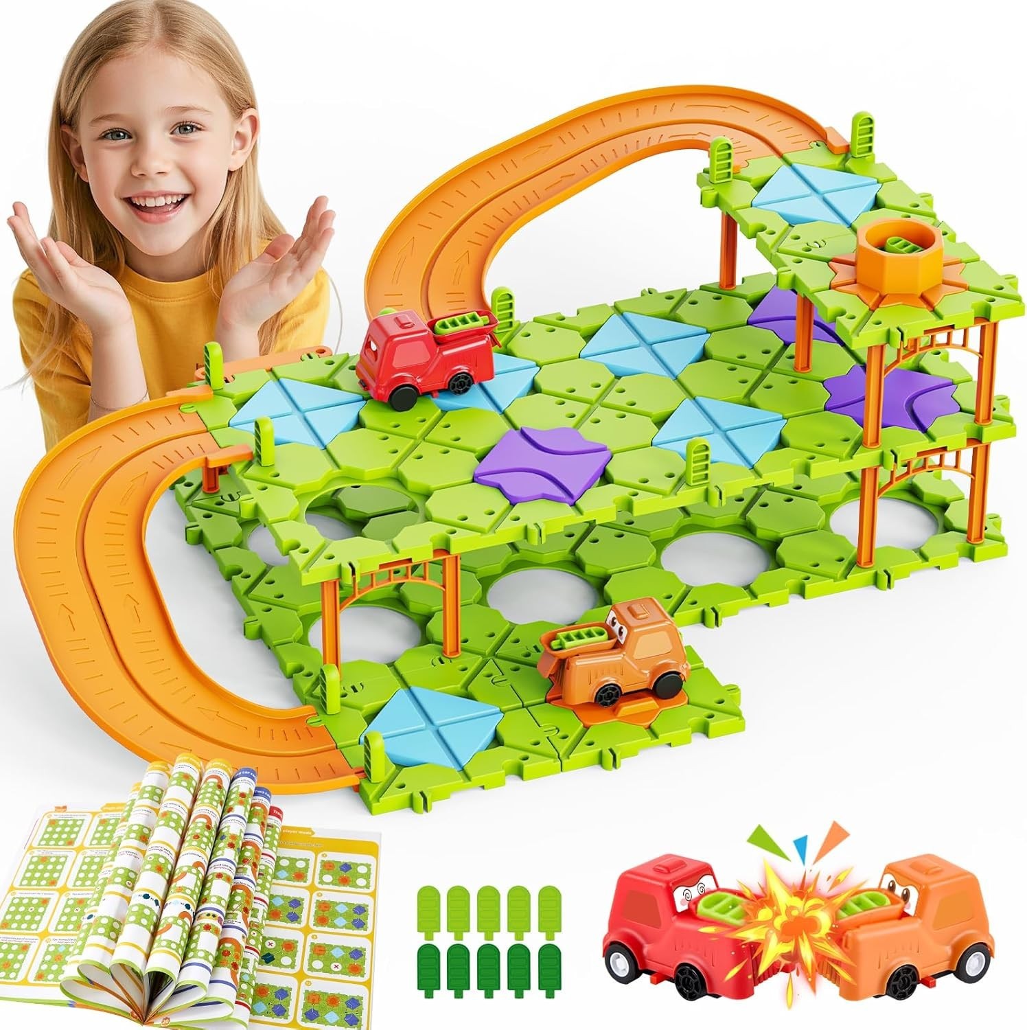 DIY STEM Board Games Kids Toys,Road Builder Educational Learning Toys for Kids