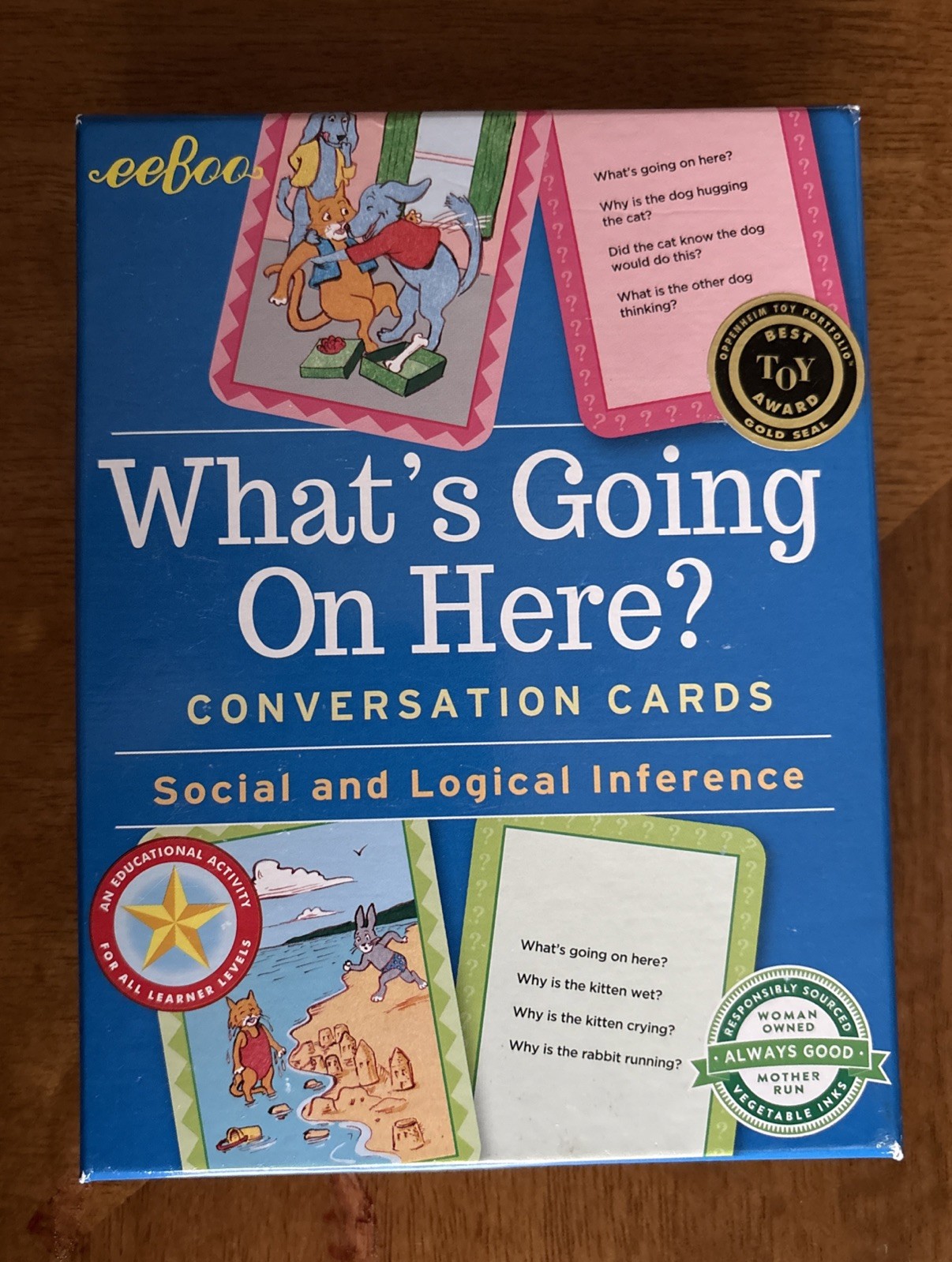 NEW Eeboo Converstion Cards Social, Emotional, & Logical Skills Lot of 3 Sealed