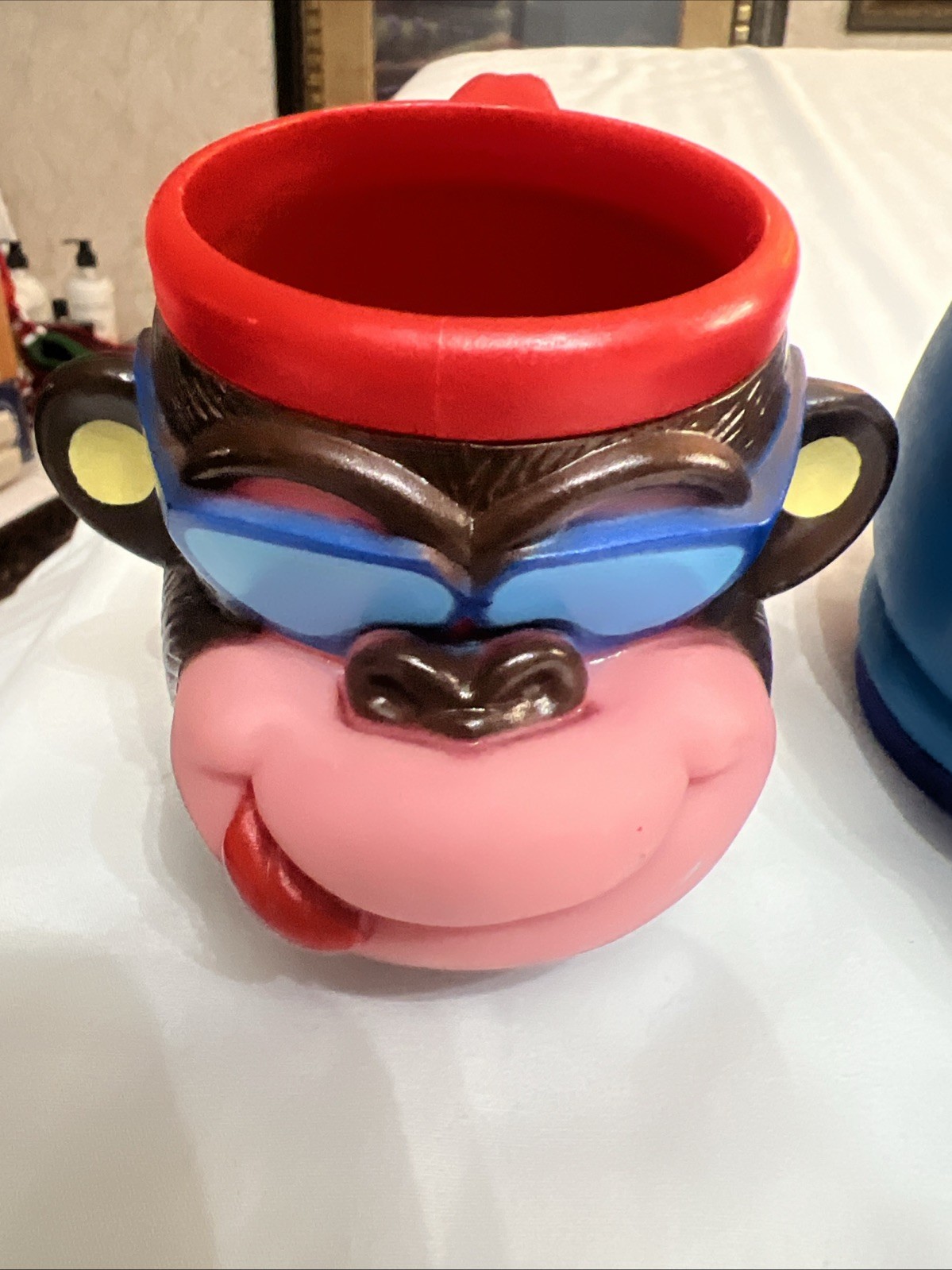 Vintage 2003 Super Duper Animal Mugs Set Of 5 Monkey Tiger Hippo Rhino Teddy